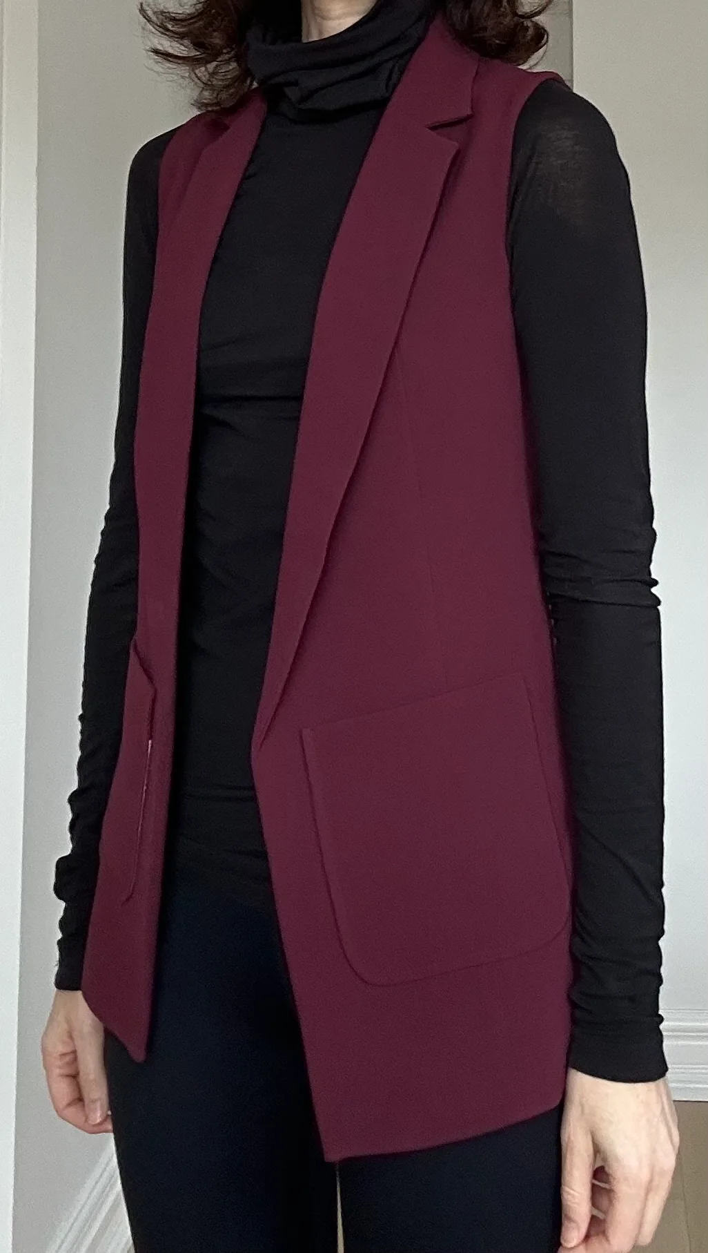 Twik Burgundy Sleeveless Blazer Vest image indicator(5)