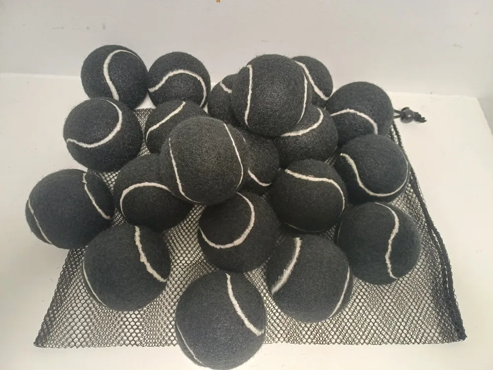 20 Pack Black Training Balls for Dogs; Tennis Balls image indicator(4)