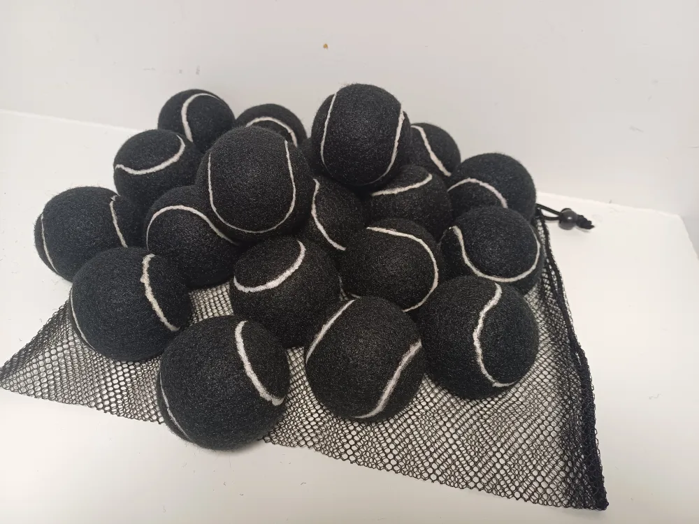 20 Pack Black Training Balls for Dogs; Tennis Balls image indicator(7)