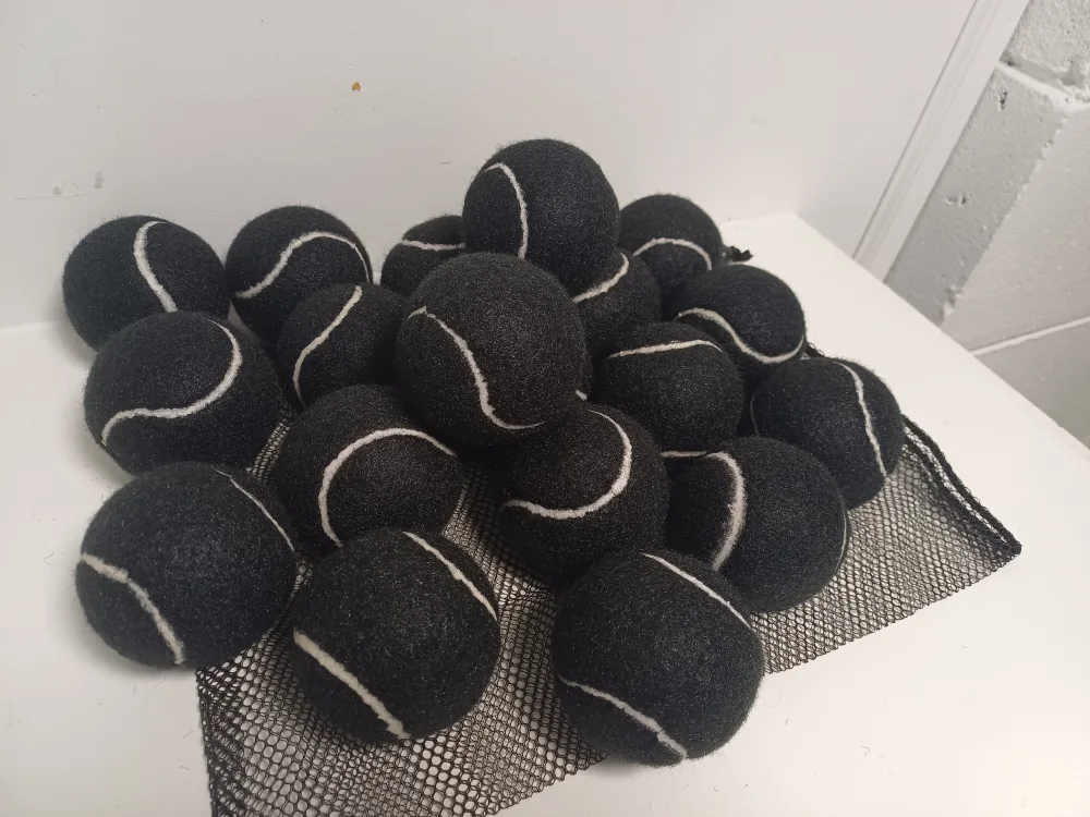 20 Pack Black Training Balls for Dogs; Tennis Balls image indicator(8)
