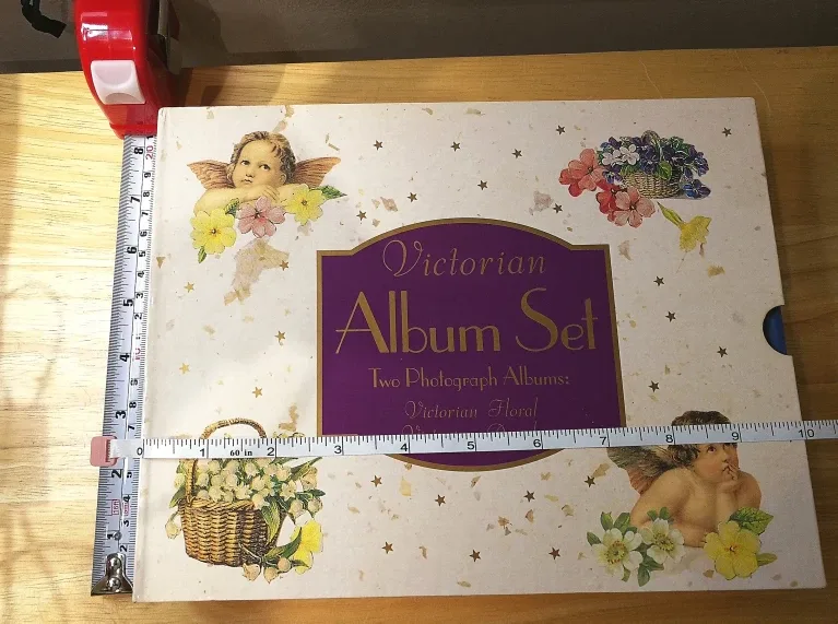 Vintage Victorian Photo Albums Book Set of 2 Floral & Angels image indicator(6)