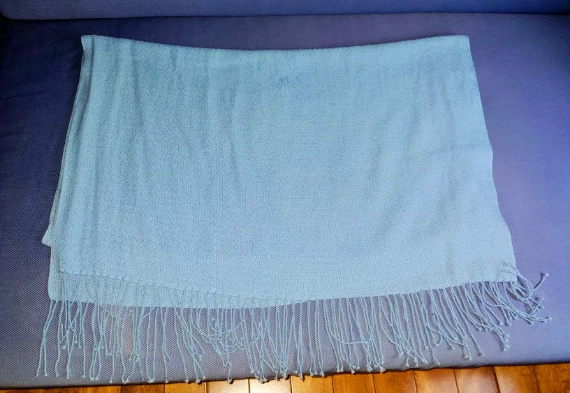 2 Blue Scarves with Fringes image indicator(4)
