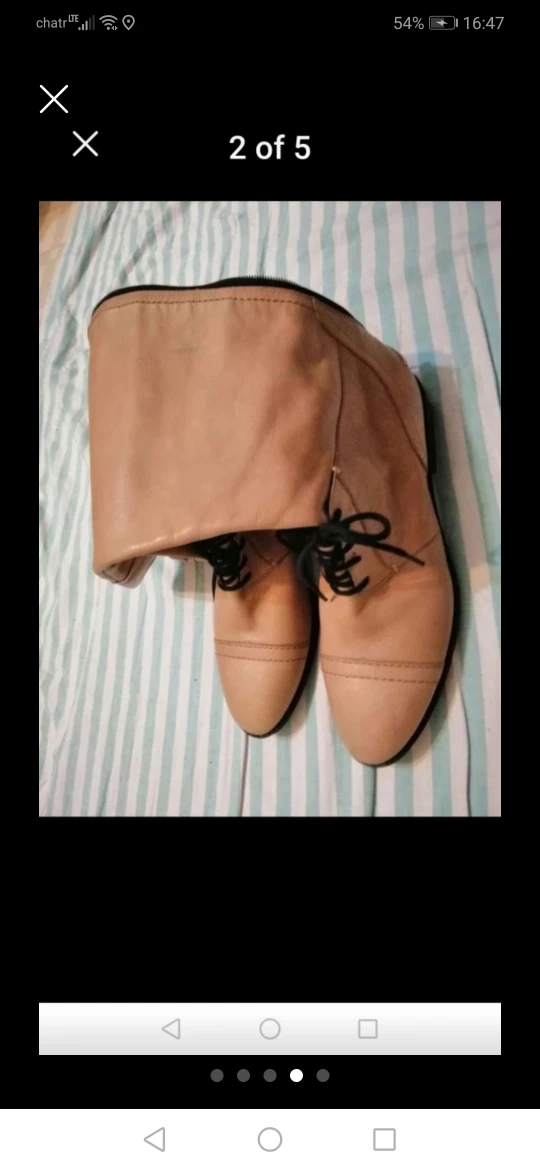 Tan Leather Knee-High Boots - photo 4