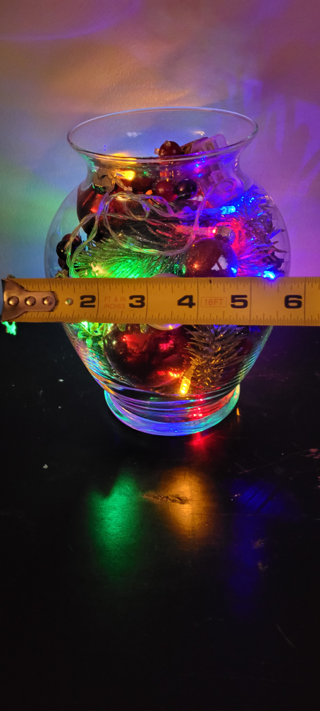 Glass Christmas Vase with Lights - photo 3