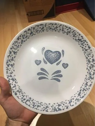 Corelle Dinner Plates - Blue Heart Pattern image indicator(2)