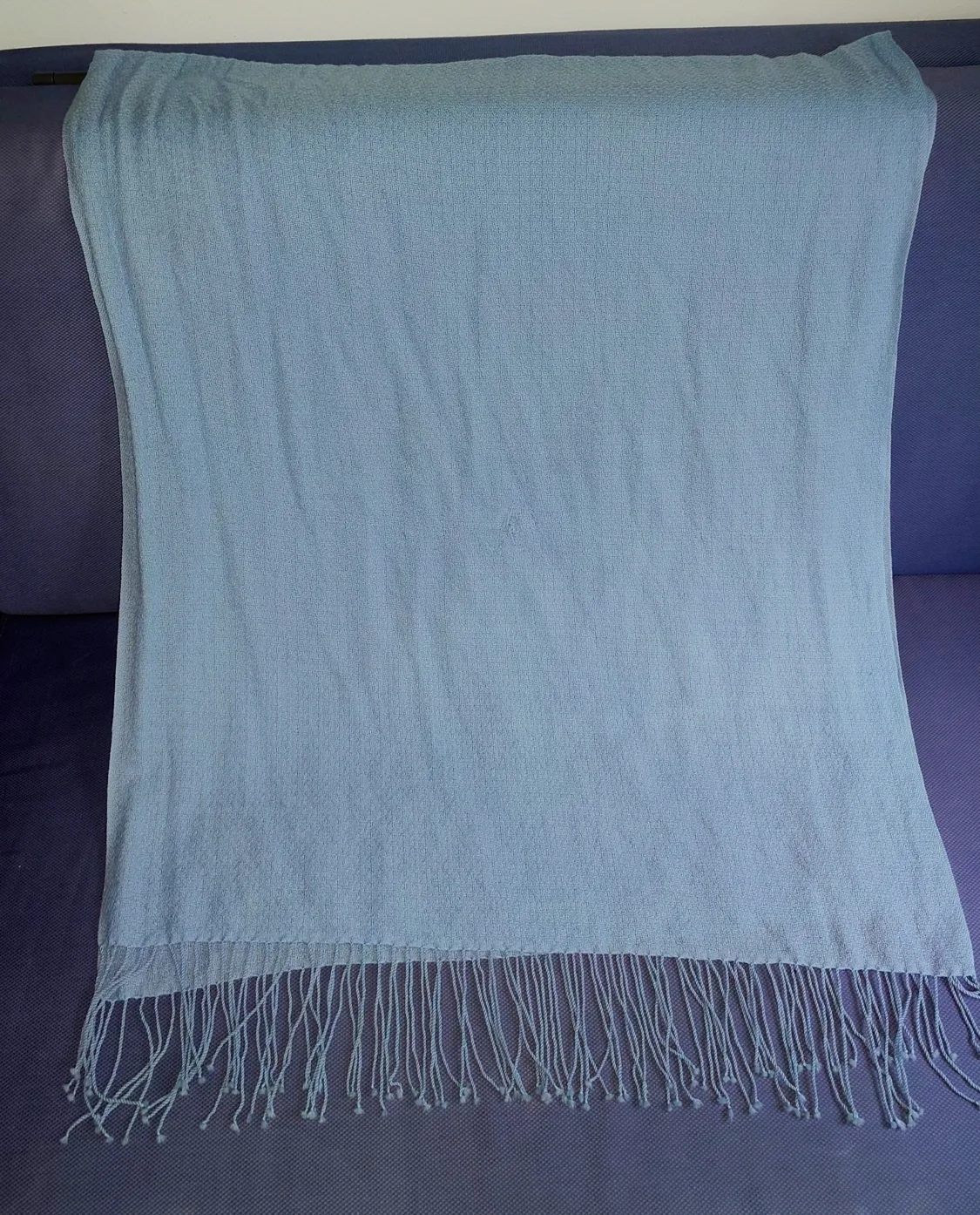 2 Blue Scarves with Fringes image indicator(3)