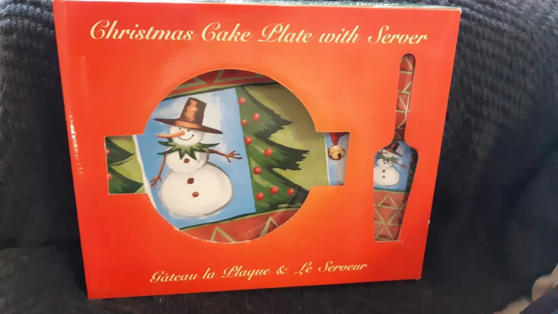🥕🥕🥕Christmas Cake Plate with Server image indicator(4)
