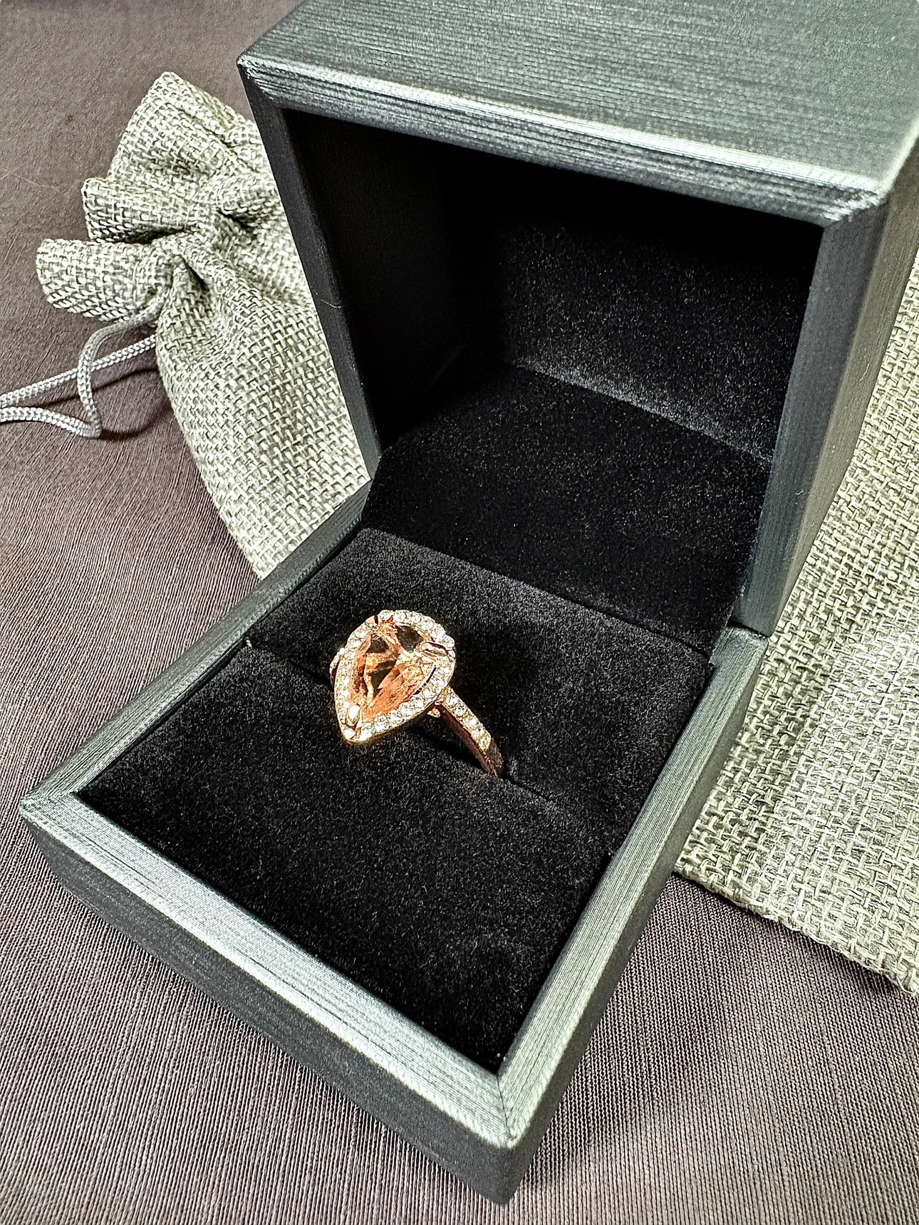 Rose Gold Pear Shaped Ring - photo 2
