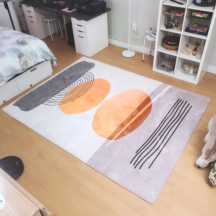 Abstract Sunset Area Rug for a Large Space