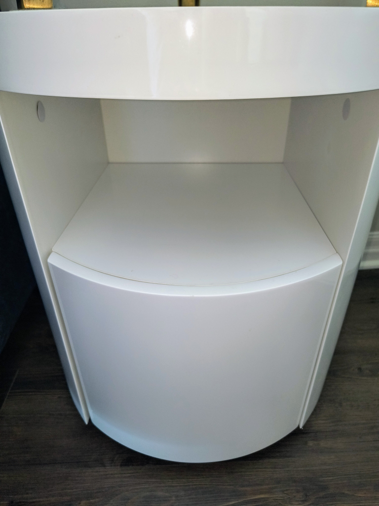 White Round Nightstand- TWO - photo 2