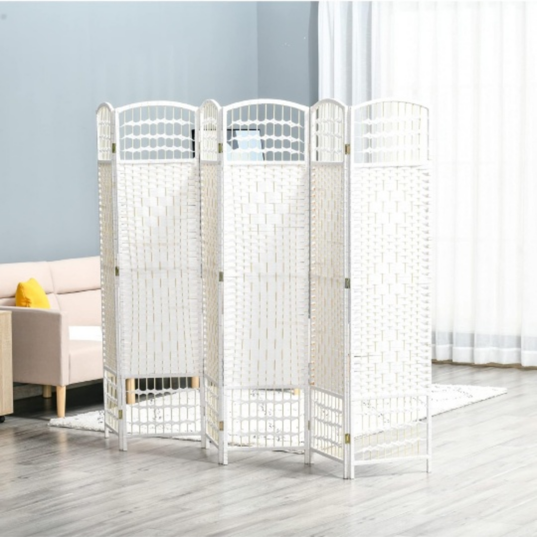Homcom White Wicker Room Divider - photo 4
