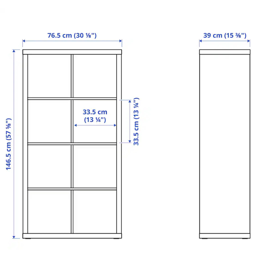 IKEA KALLAX- Shelf unit with 4 inserts, black-brown. - photo 4