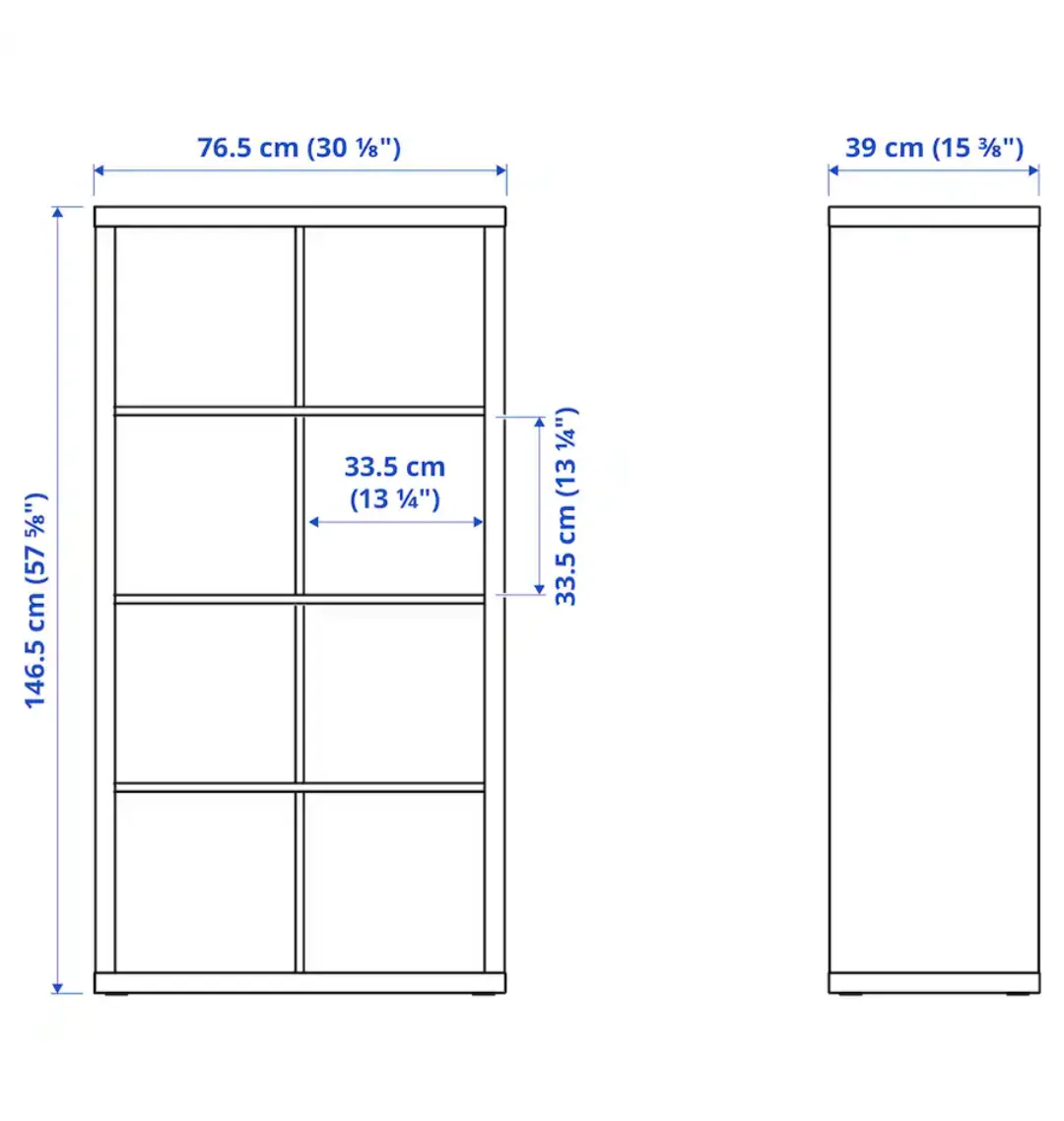 IKEA KALLAX- Shelf unit with 4 inserts, black-brown. image indicator(4)