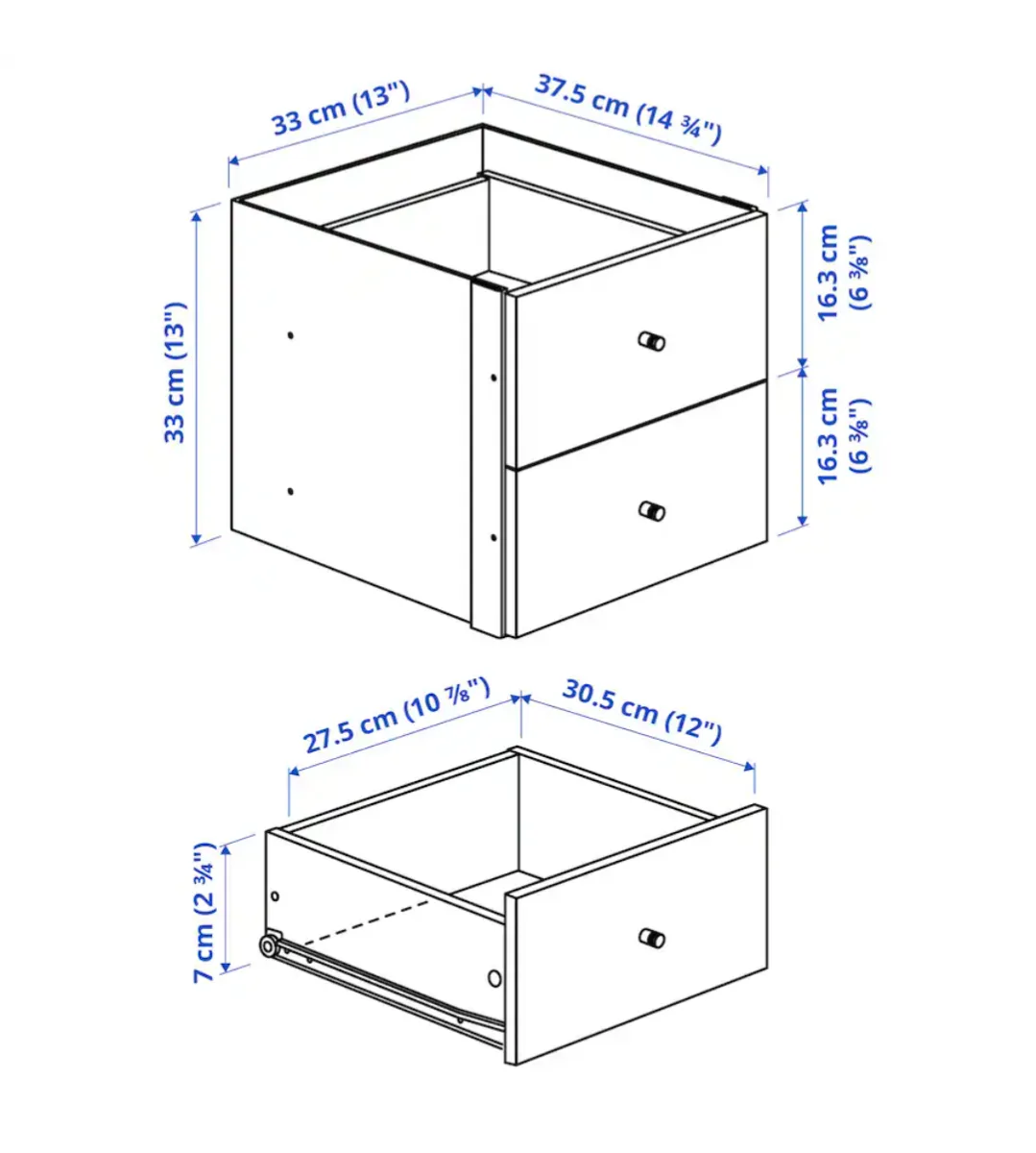 IKEA KALLAX- Shelf unit with 4 inserts, black-brown. image indicator(5)