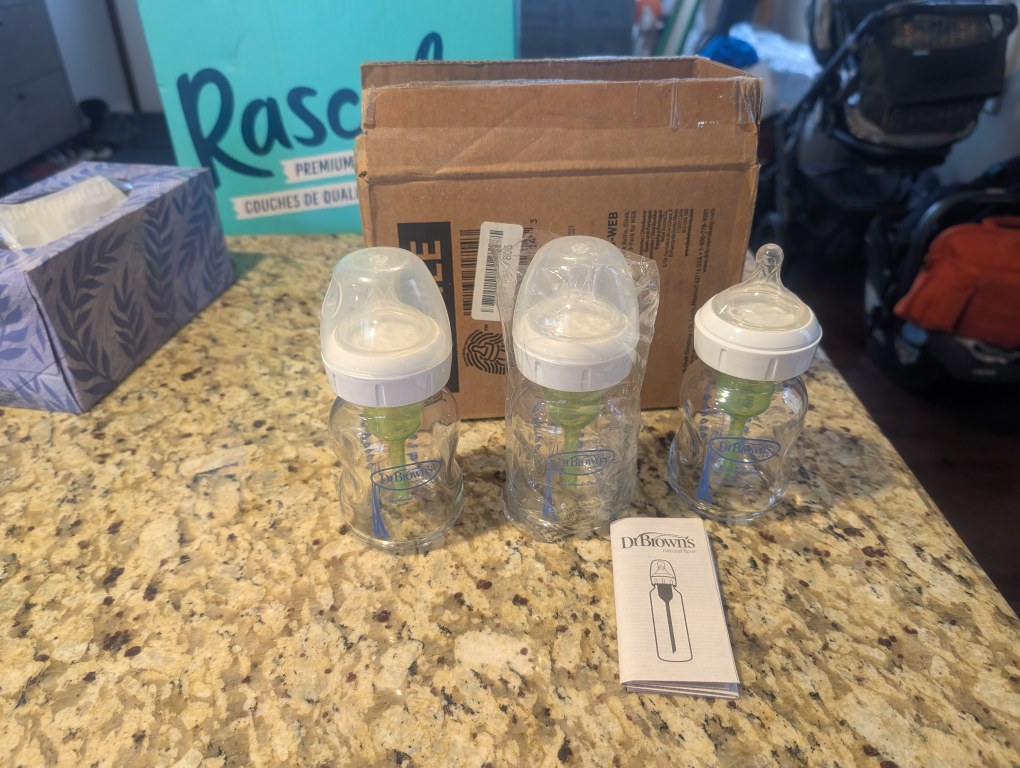 3 Dr Brown's Glass anti-colic Bottles 5 oz #ThriftyPicks