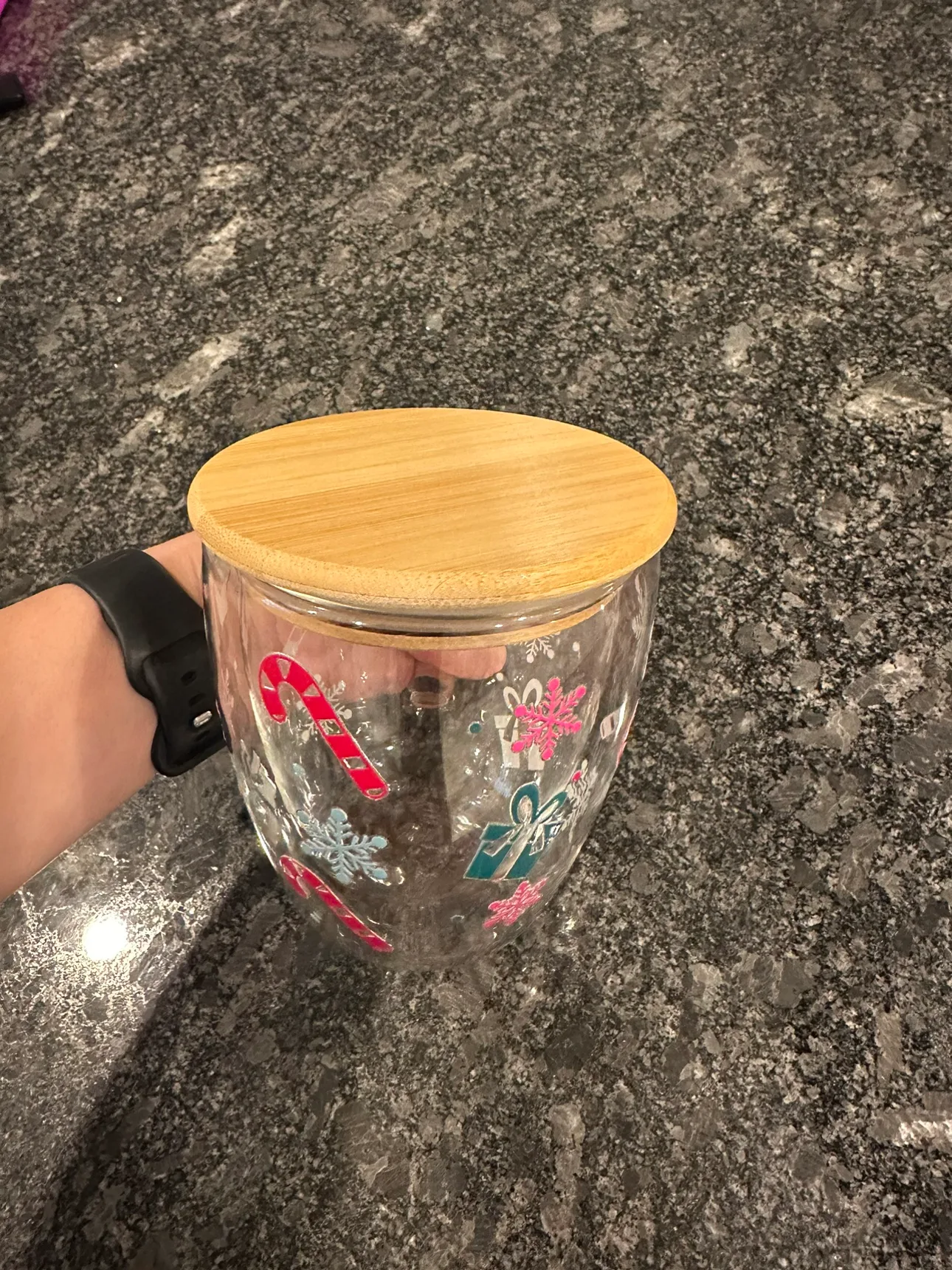 Double Walled Glass Mug with Lid image indicator(5)