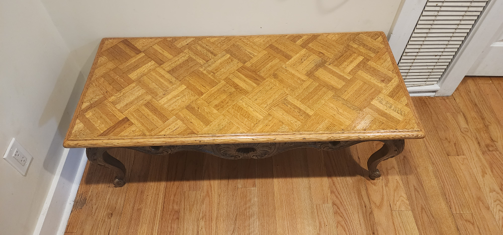 Wood Coffee Table with Intricate Design