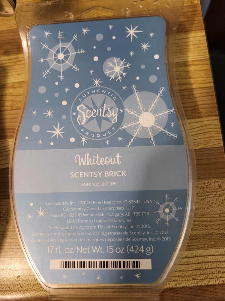 Scentsy Whiteout Wax Brick