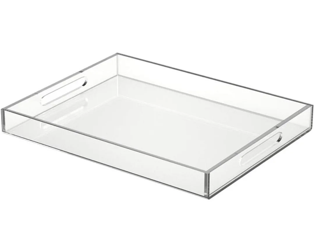 Large Clear Acrylic Serving Tray with Handles 14 x 18 in image indicator(2)