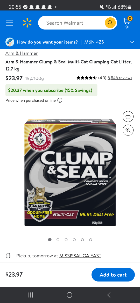 Arm & Hammer Clump & Seal Multi-Cat Cat Litter 12.7kg - photo 2