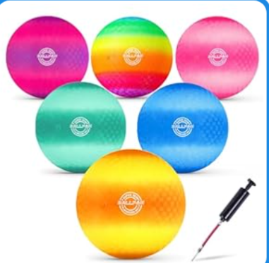 New 6 Pack Rainbow playground Balls