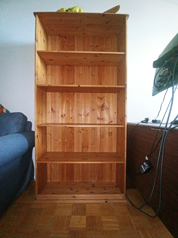 2 Ikea pine bookcase for sale