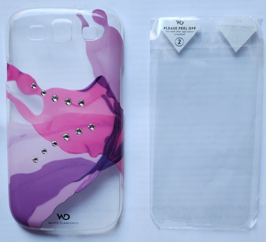 White Diamonds Phone Case with Screen Protector