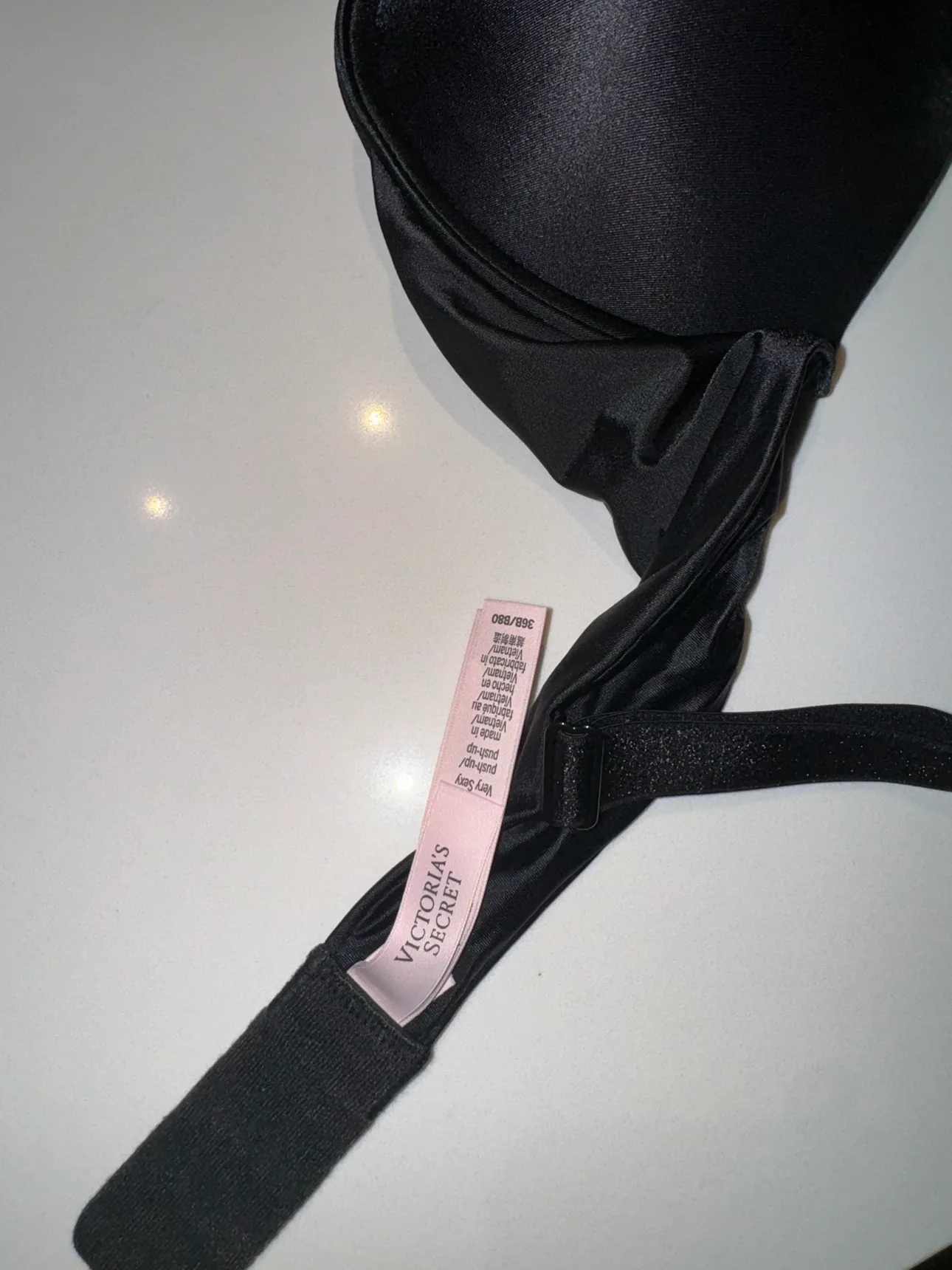 Victoria's Secret Black Bra with Rhinestone Straps image indicator(4)