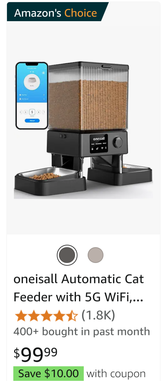 Oneisall Smart Pet Feeder with 5G WiFi (new) - photo 5