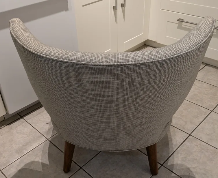 West Elm greige patterned slipper chairs image indicator(5)