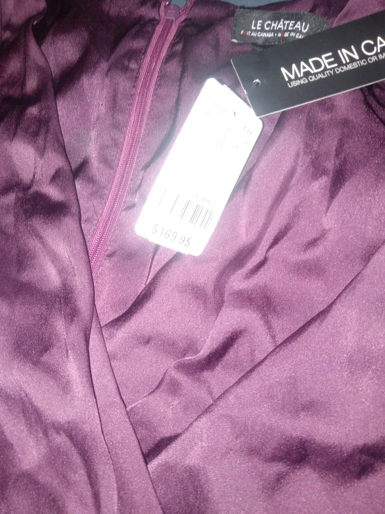 Le Chateau Burgundy Long Sleeve Dress, Medium originally $169.95 image indicator(2)