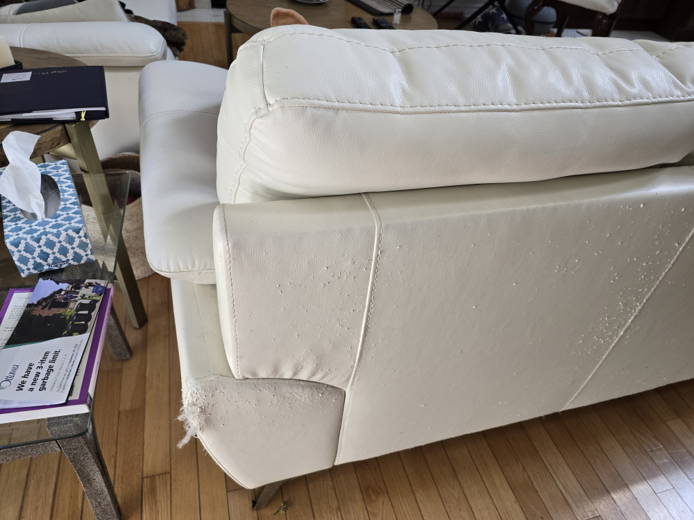 White Leather Sofa - photo 2