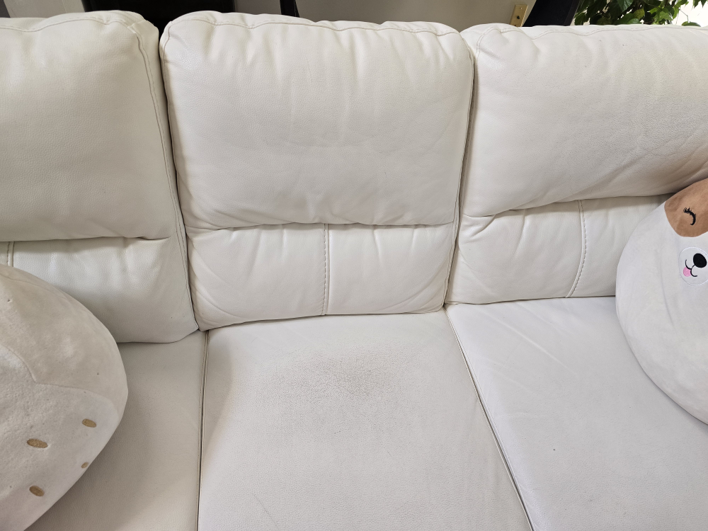 White Leather Sofa - photo 3