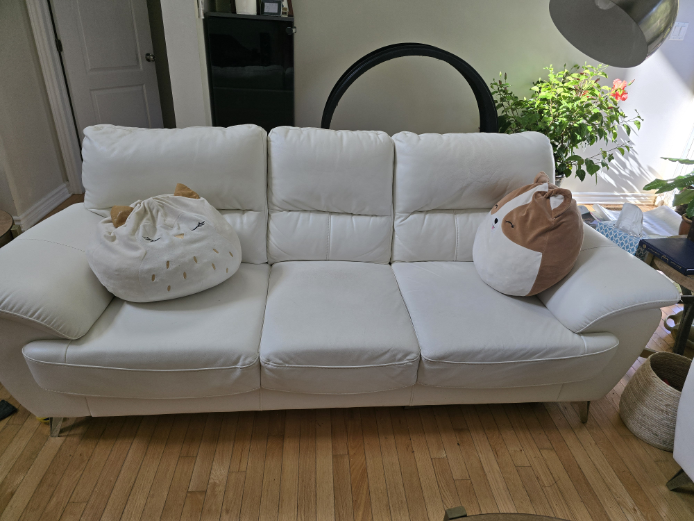 White Leather Sofa - photo 4