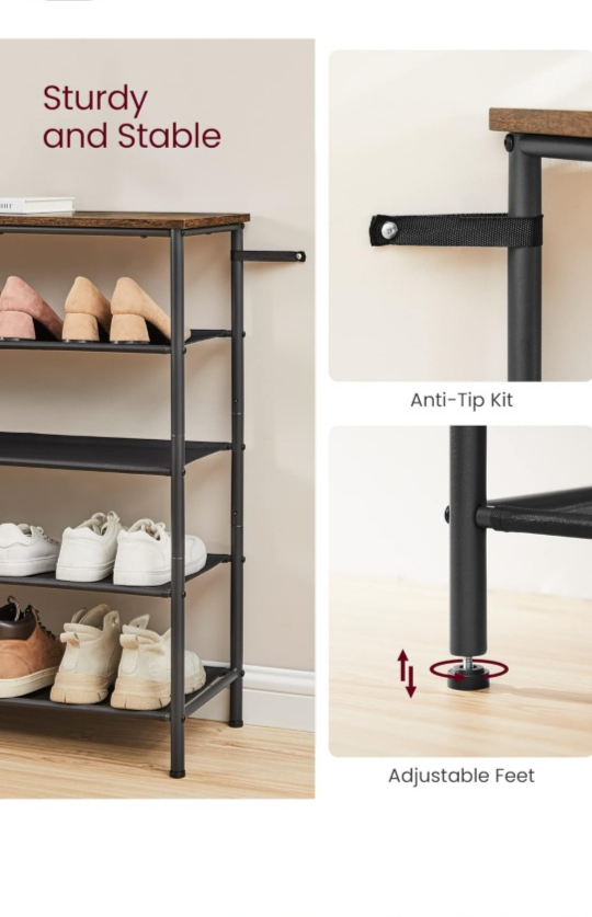 VASAGLE 5-Tier Shoe Rack - photo 3