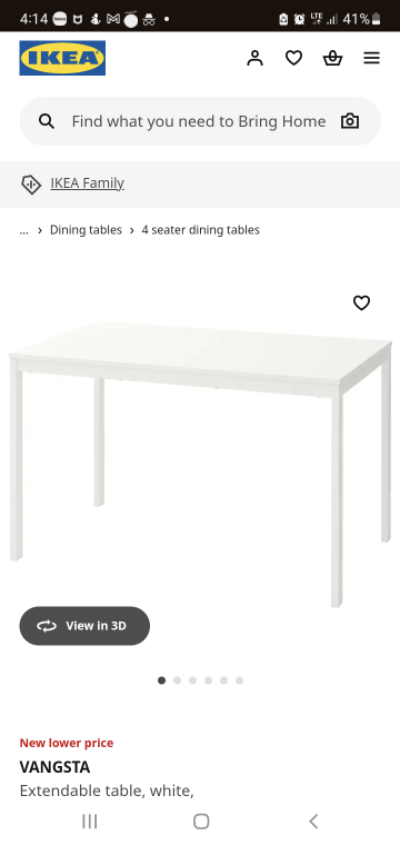 extendable 6 seat white table IKEA - photo 2