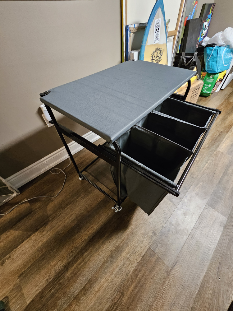 Rolling Laundry Sorter with Ironing Board - photo 4
