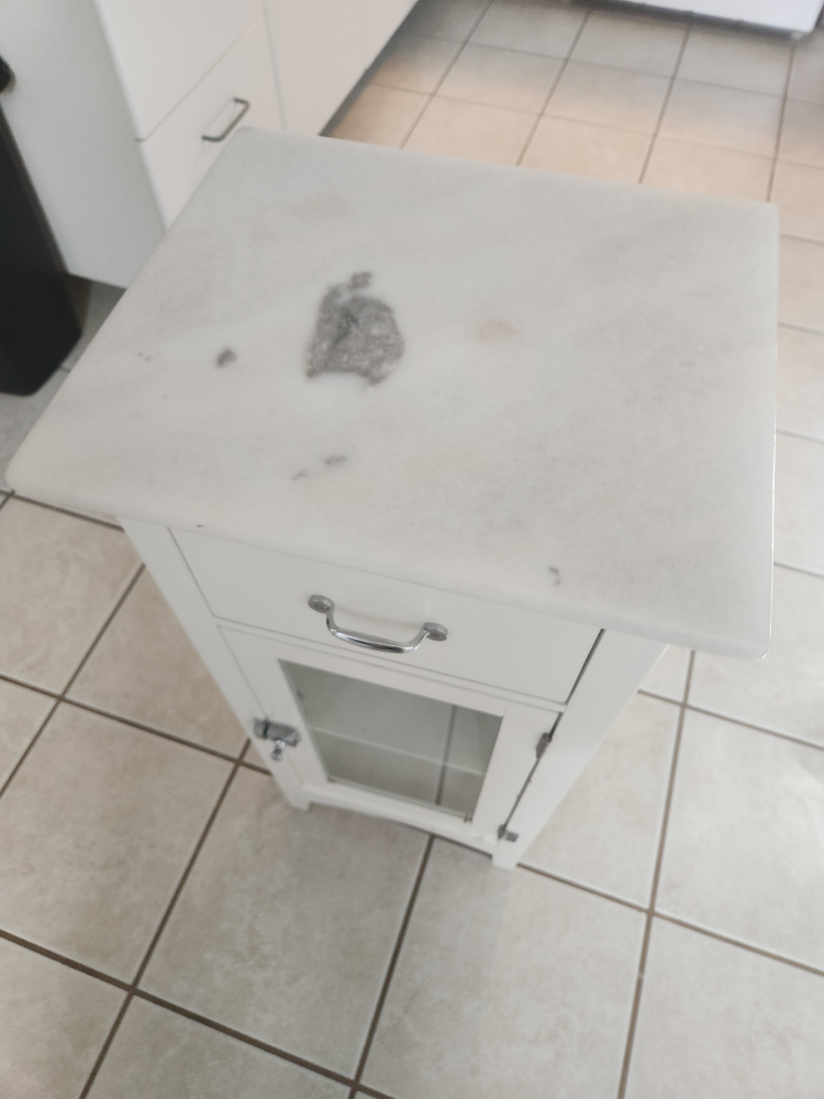 White Cabinet with Marble Top - photo 2