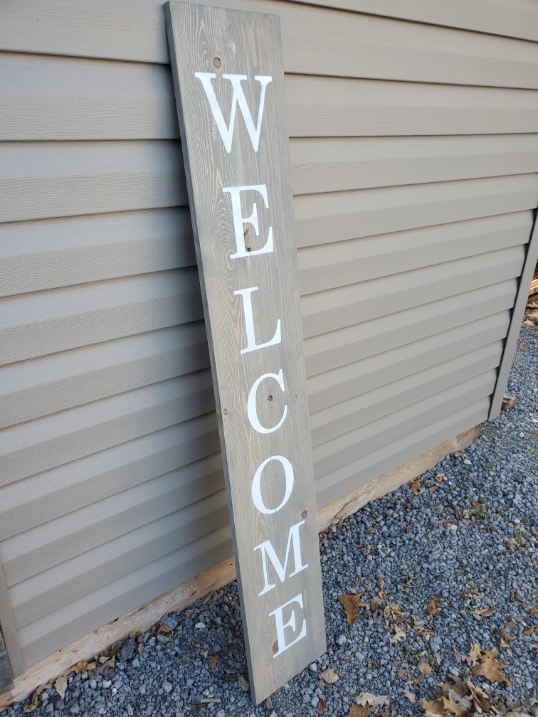 Entrance Wooden Welcome Sign