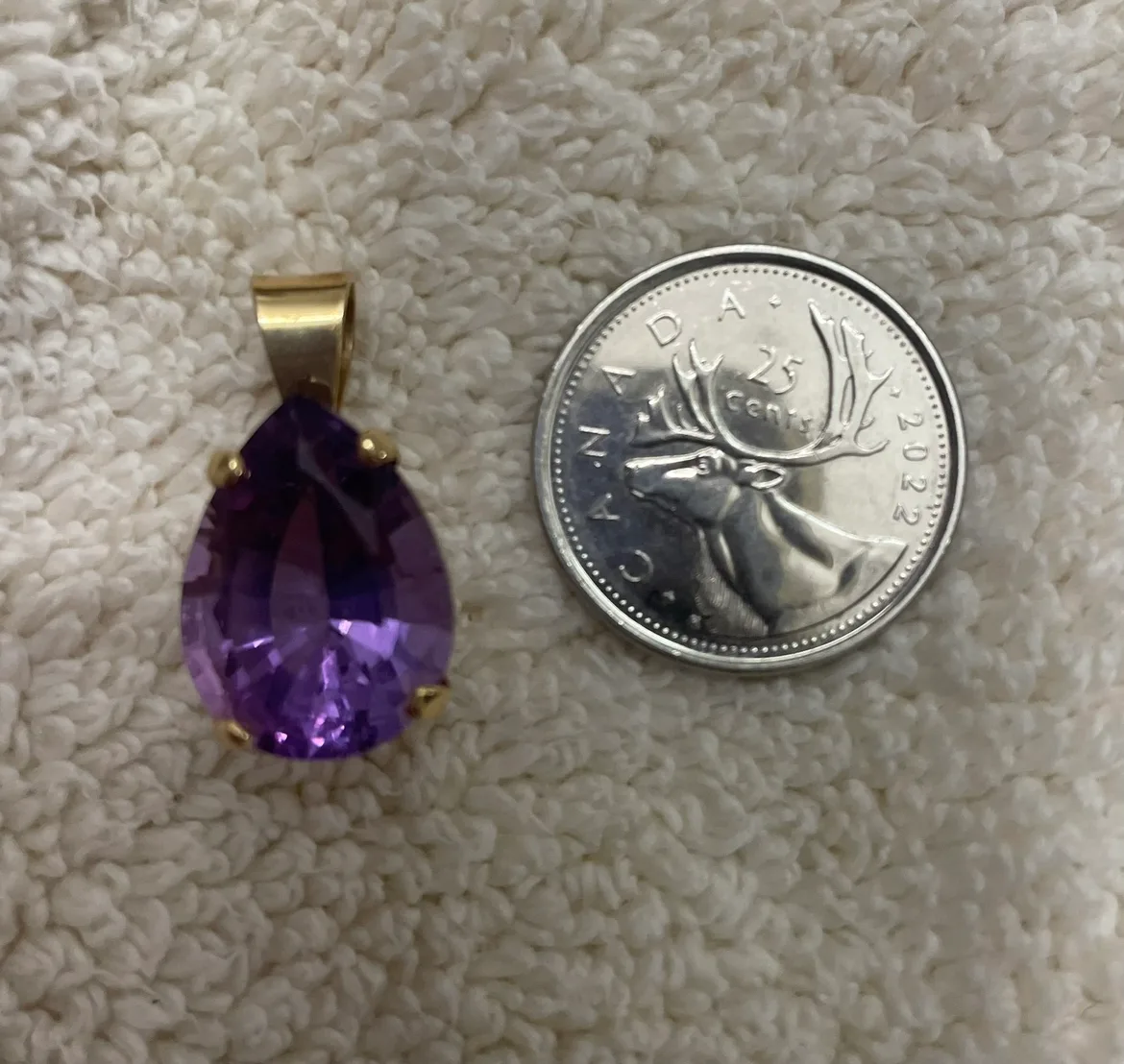 10k Yellow Gold Amethyst Pendant image indicator(2)