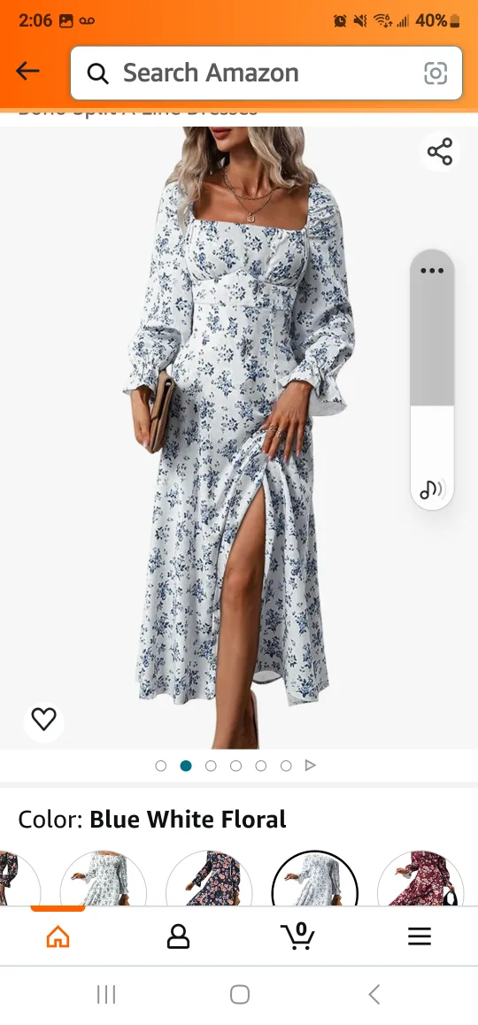 White Floral Dress with Blue Flowers - Size XL  #ThriftyPicks image indicator(3)