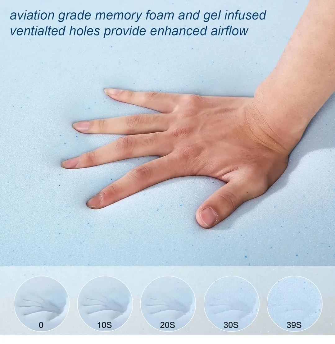 sealed- 3 Inch Cooling Gel Memory Foam Mattress Topper Full image indicator(4)