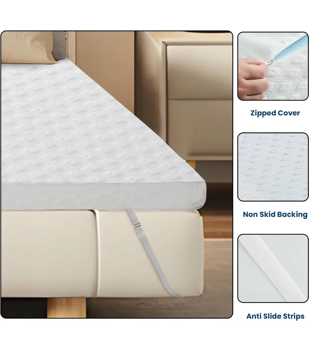 sealed- 3 Inch Cooling Gel Memory Foam Mattress Topper Full image indicator(6)