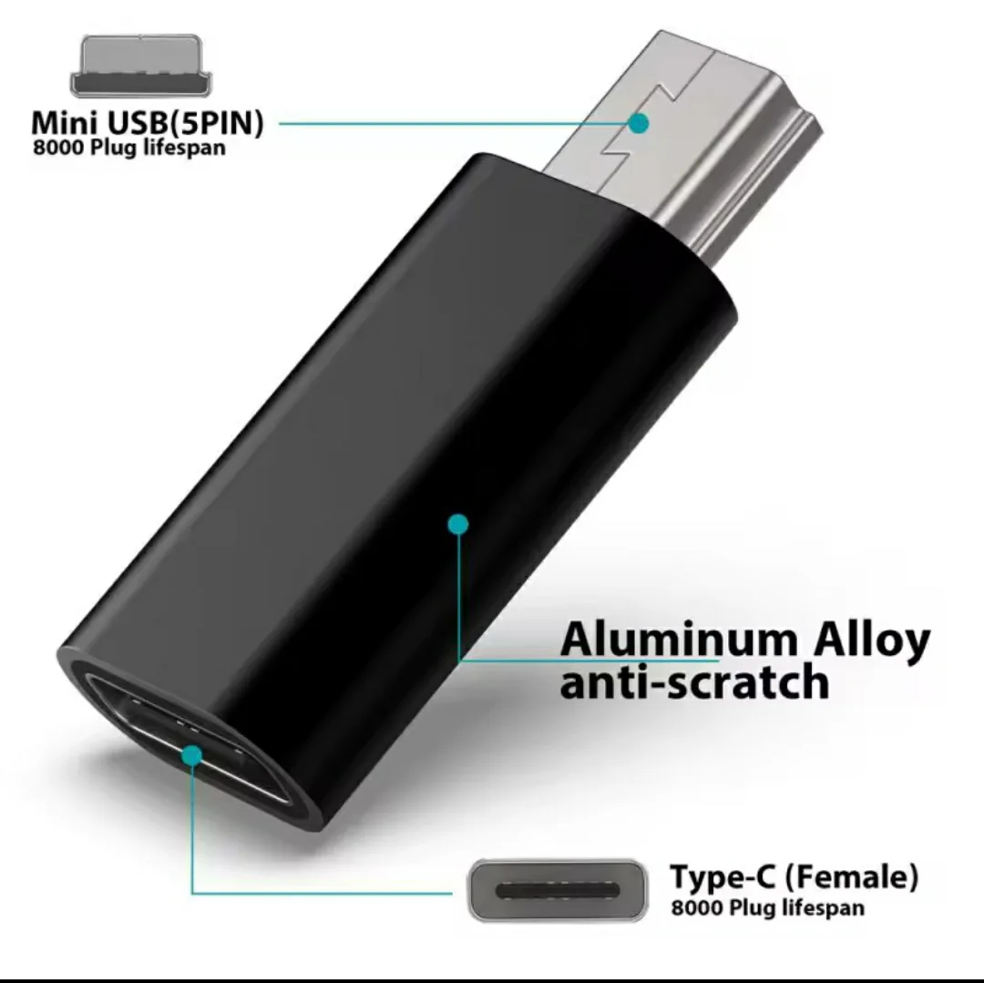 Mini USB Adapter B Male to USB Type-C Adapter Female #freecycle image indicator(7)