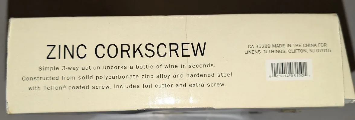 Lever Pull Corkscrew - All Metal Gears - l NIB image indicator(7)