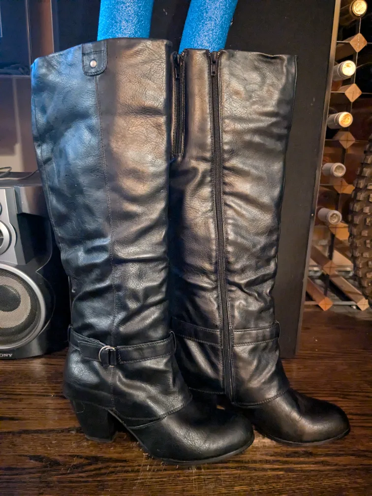 SPRING Black Knee High Boots Size 11 thumbnail