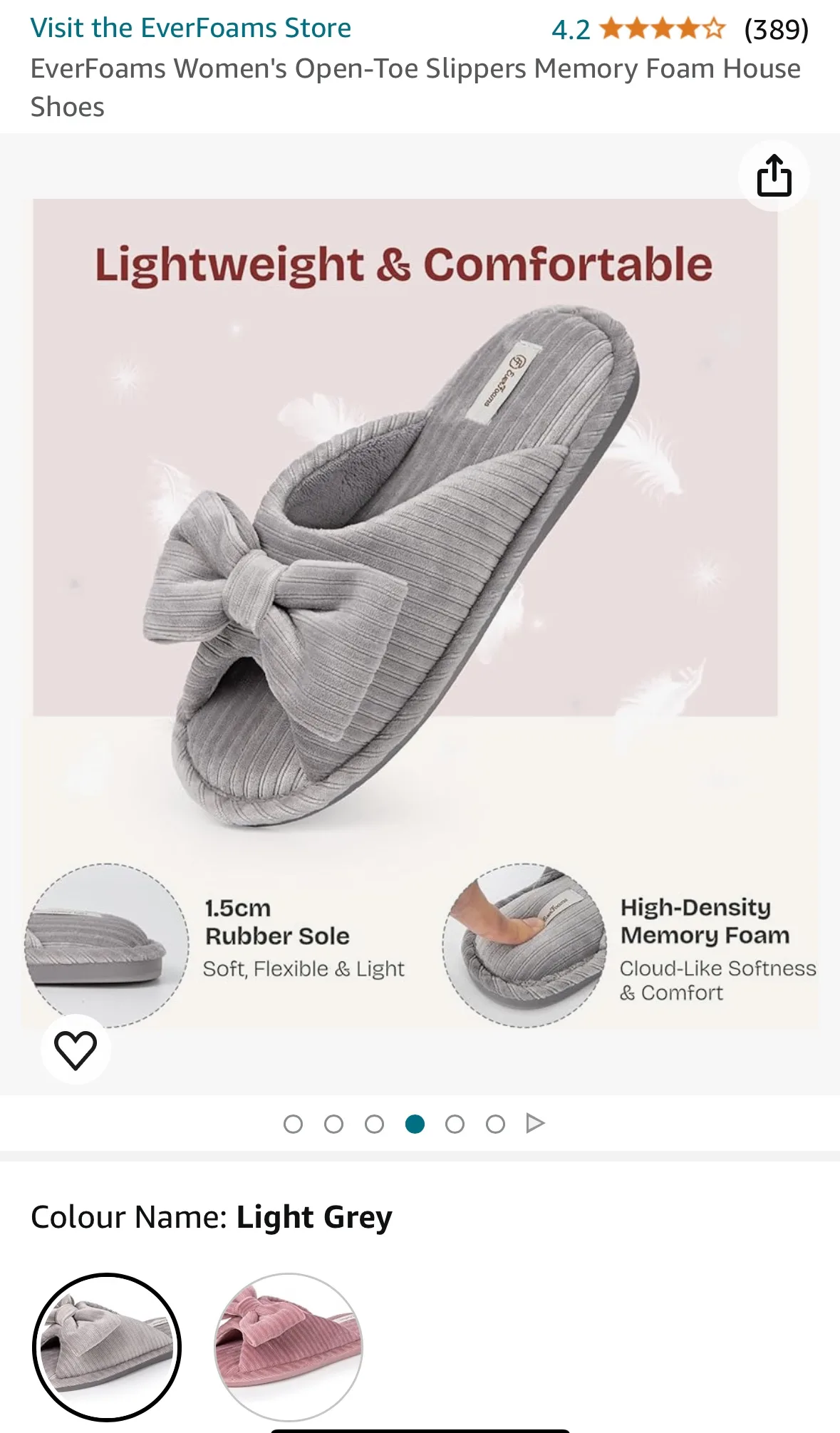 EverFoams Women's Open-Toe Slippers Memory Foam House Shoes image indicator(3)