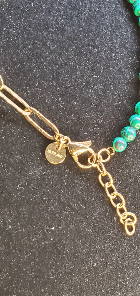 Gold Chain Malachite Bracelet image indicator(3)