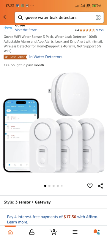 Govee Water Leak Detector 3 Pack, new