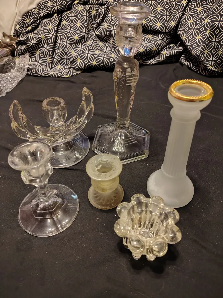 6 Misc glass candle holders #freecycle thumbnail